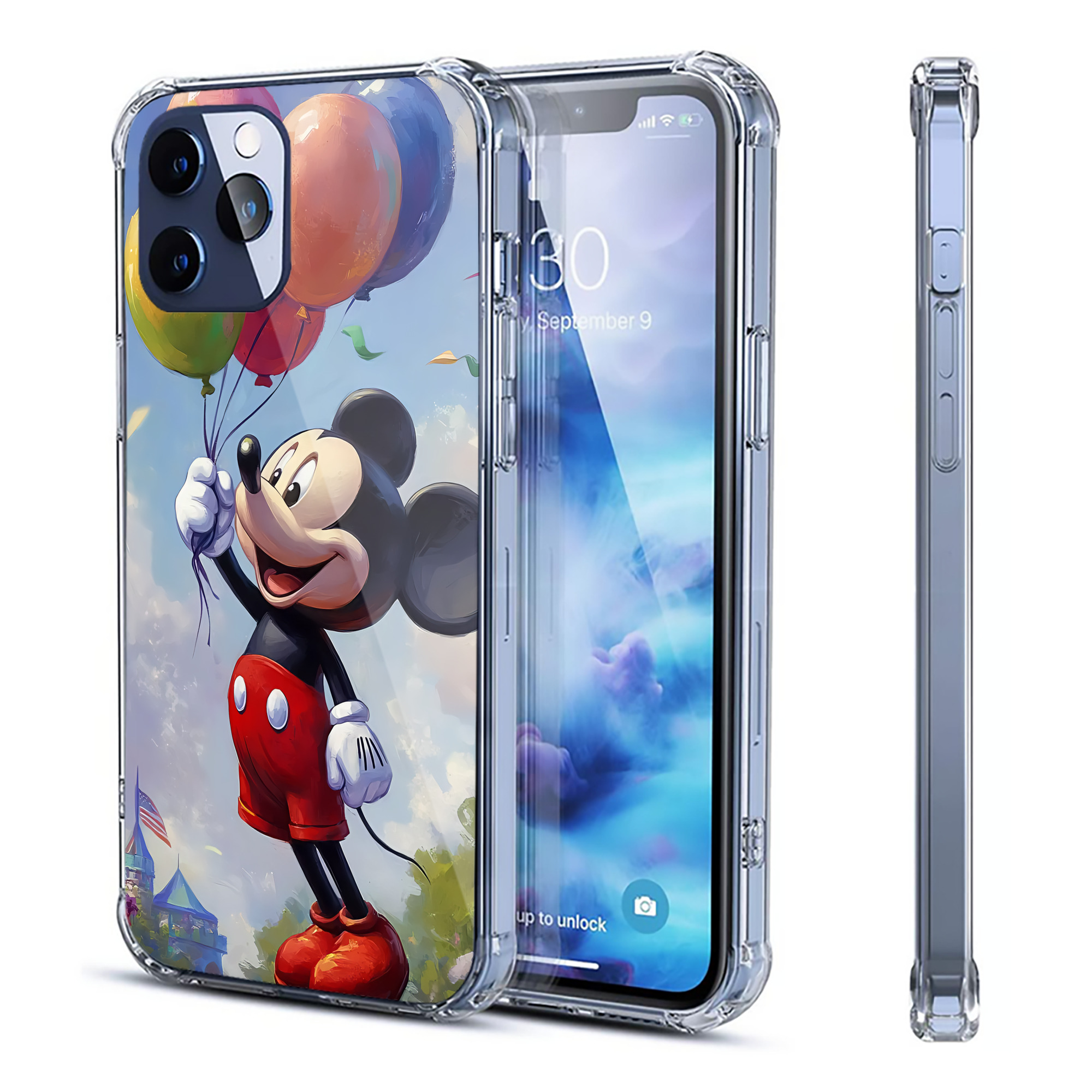 ミッキーマウス Mickey Mouse 【iPhone 12シリーズ対応】透明スマホケース（クリアソフトケース）